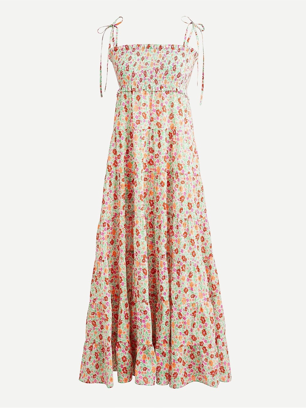 J. Crew Cotton Voile Smocked Maxi Dress in Storybook Floral